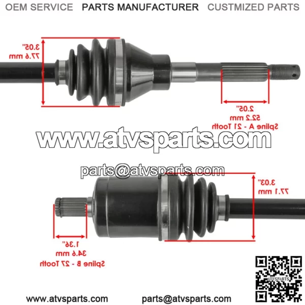 Front CV Axle For Kubota RTV-X900G RTV-X900W 2014-2023 Left Or Right - Image 3