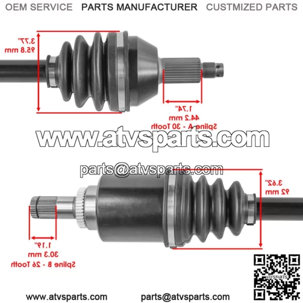 Front CV Axle For Honda Talon 1000X-4 SE SXS1000S4X 2021 Left Or Right - Image 3