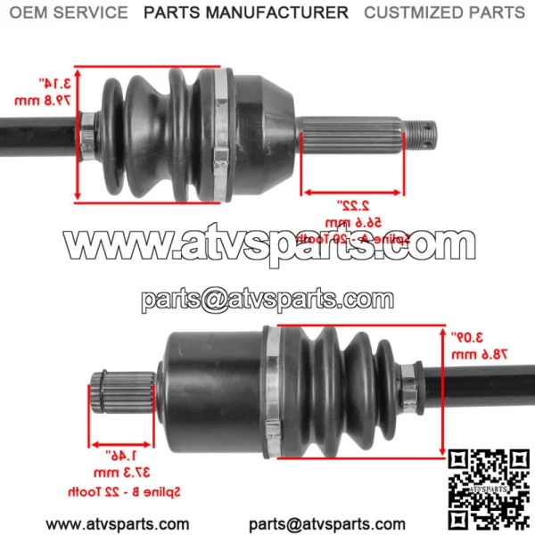 Front CV Axles For Polaris Ranger 570 Crew 2018-2021  Left Or Right - Image 3