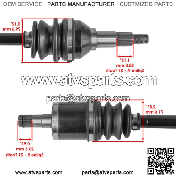 Front CV Joint Axle For Can-Am Commander 800R 4x4 /Max 800R 4x4 EFI 2018-20 L/R - Image 3
