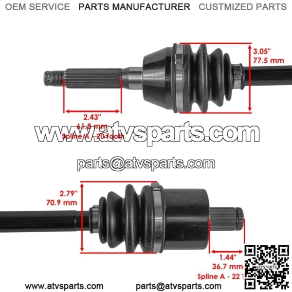 Front CV Joint Axle And Ball Bearing For Polaris Sportsman 570 Utility EPS 2019 (For: Polaris Sportsman 570) - Image 3