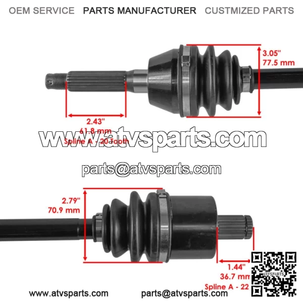 Front CV Joint Axle For Polaris Sportsman 570 2018-2024 ATV 1333752 - Image 3